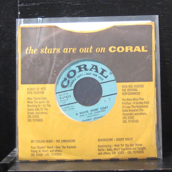 Johnny Desmond - A White Sport Coat / Just Lookin 7" Mint- 961835 Vinyl 45 promo - Shuga Records
