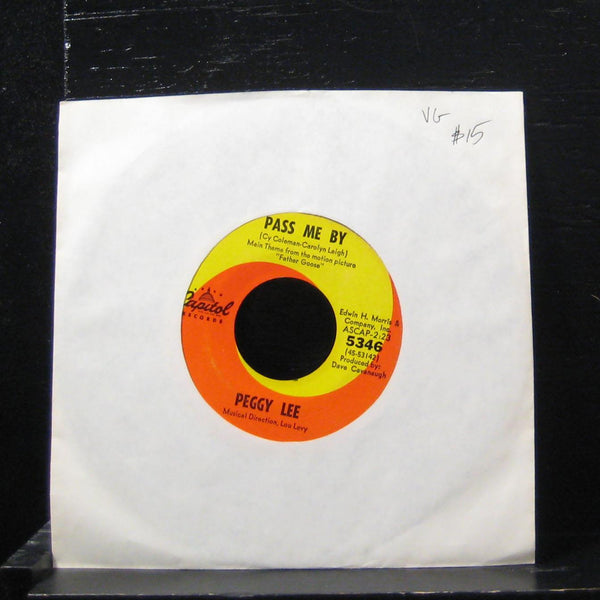 Peggy Lee Pass Me By / That's What It Takes 7" VG 5346 Vinyl 45 - Shuga Records