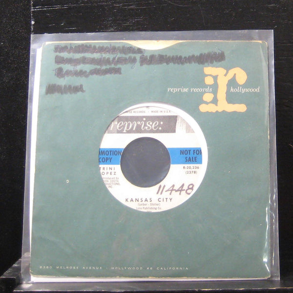 Trini Lopez - Lonesome Traveler / Kansas City 7" VG+ R20,236 Vinyl 45 Promo - Shuga Records