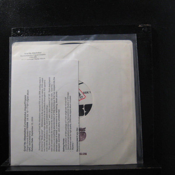 Grief No Absolution - Eurostopodus Argus//Crypsis 10" EP FSS006 Promo w/Insert - Shuga Records