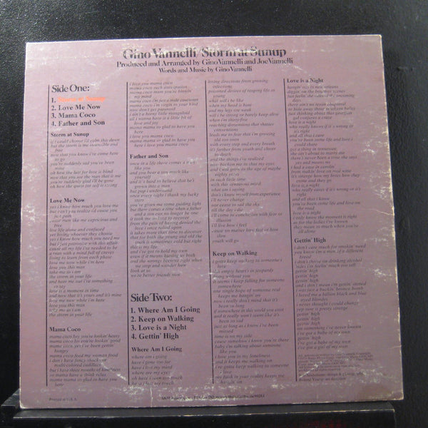 Gino Vannelli - Storm At Sunup LP VG+ SP-4533 A&M 1975 USA Vinyl Record - Shuga Records