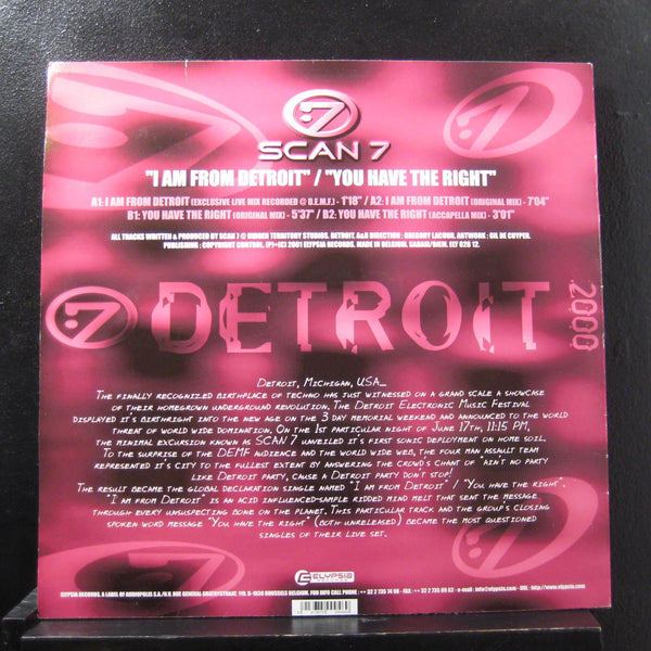 Scan 7 - I Am From Detroit LP VG+ ELY 028 12 Elypsia 2001 Belgium Vinyl Record - Shuga Records