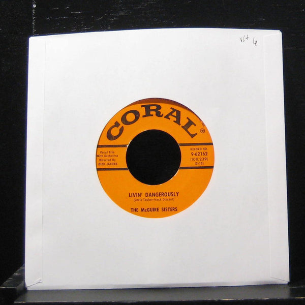 The McGuire Sisters - Livin Dangerously 7" VG+ 9-62162 Vinyl 45 - Shuga Records