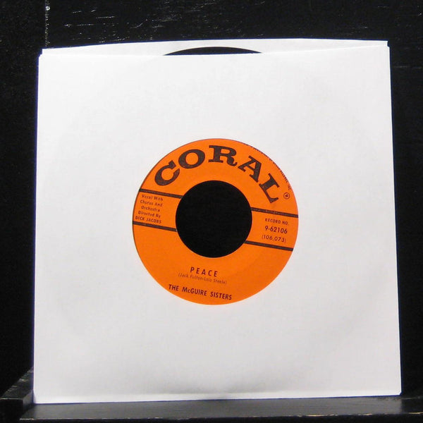 The McGuire Sisters - Summer Dreams / Peace 7"  Mint- 9-62106 Vinyl 45 - Shuga Records
