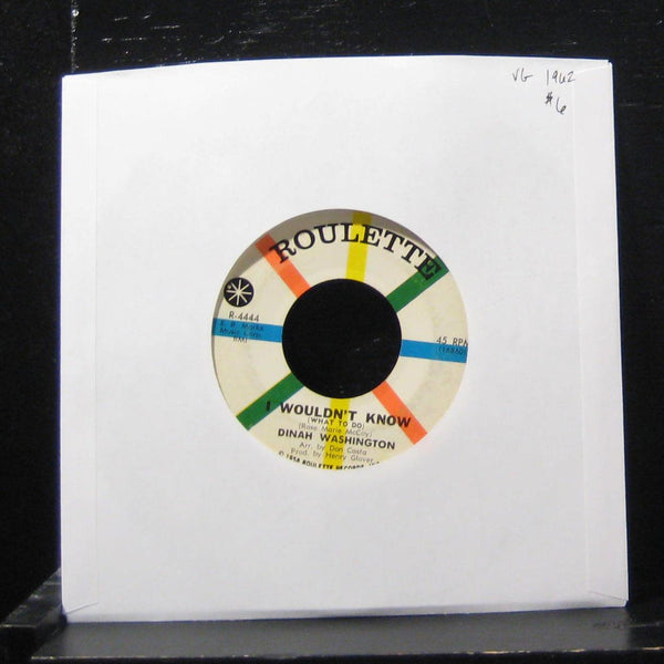 Dinah Washington - I Wouldn't Know / For All We Know 7" VG R-4444 Vinyl 45 - Shuga Records