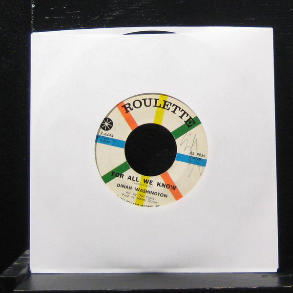 Dinah Washington - I Wouldn't Know / For All We Know 7" VG R-4444 Vinyl 45 - Shuga Records
