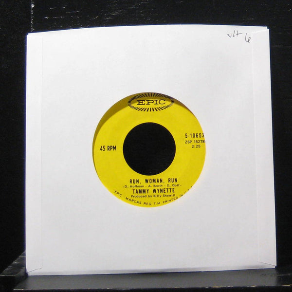 Tammy Wynette - Run, Woman, Run / My Daddy Doll 7" VG+ 5-10653 Vinyl 45 - Shuga Records