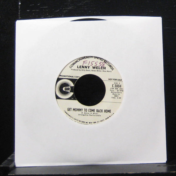Lenny Welch - Breaking Up Is Hard To Do 7" VG+ C-3004 Vinyl 45 Promo - Shuga Records