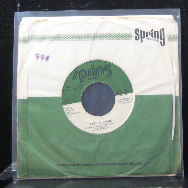 Joe Simon - Music In My Bones / Fire Burning 7" VG+ SPR 159 Vinyl 45 - Shuga Records