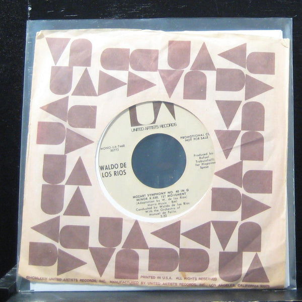 Waldo De Los Rios - Symphony No. 40 In G Minor 7" VG+ UA-7468 Vinyl 45 Promo - Shuga Records