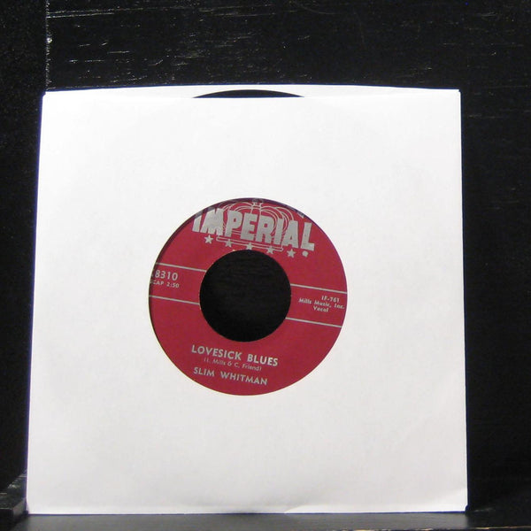 Slim Whitman - Lovesick Blues 7" VG+ X8310 Vinyl 45 Imperial Label Variant - Shuga Records