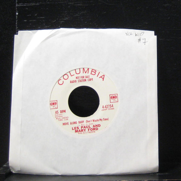 Les Paul & Mary Ford - Move Along Baby 7" VG+ 4-42754 Vinyl 45 Columbia - Shuga Records