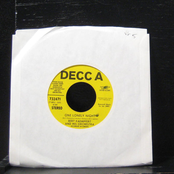 Bert Kaempfert And His Orchestra 7" VG One Lonely Night 45 Decca - Shuga Records