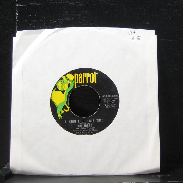 Tom Jones - A Minute Of Your Time 7" VG+ 45-Par-40035 Vinyl 45 - Shuga Records