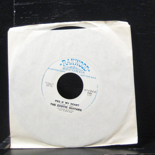 The Exotic Guitars - Peg O' My Heart / To Rome With Love 7" VG+ R-856 Vinyl 45 - Shuga Records