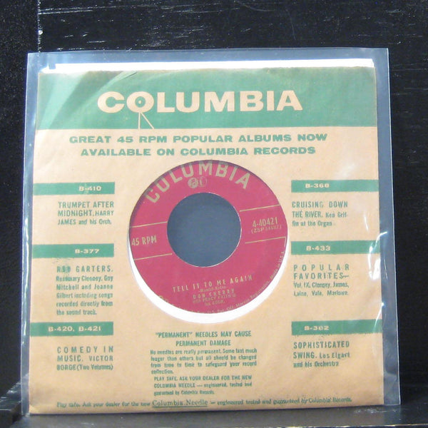 Don Cherry - Tell It To Me Again / Clean Break 7" VG+ 4-40421 Vinyl 45 - Shuga Records