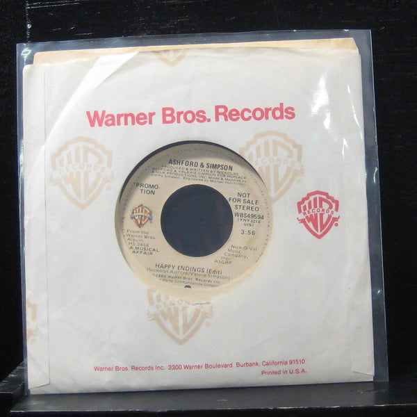 Ashford & Simpson - Happy Endings / Happy Endings 7" VG+ WBS49594 Vinyl 45 Promo - Shuga Records
