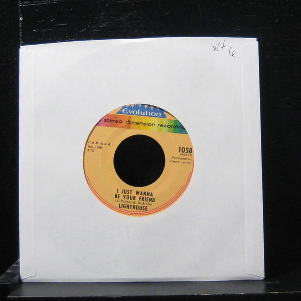 Lighthouse - 1849 / I Just Wanna Be Your Friend 7" VG+ 1058 Vinyl 45 Evolution - Shuga Records