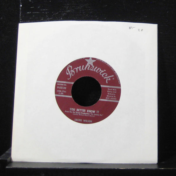 Jackie Wilson - You Better Know It / Never Go Away 7" Mint- 9-55149 Vinyl 45 - Shuga Records