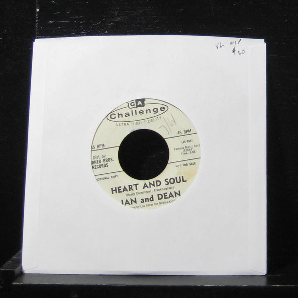 Jan And Dean - Heart And Soul / Those Words 7" VG 9111 Vinyl 45 Challenge Promo - Shuga Records