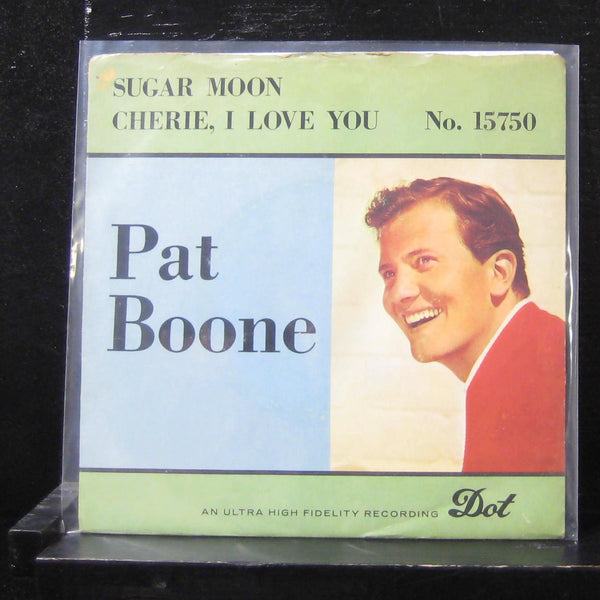 Pat Boone - Sugar Moon / Cherie I Love You 7"  VG+ 45-15750 Vinyl 45 Dot 1958 - Shuga Records