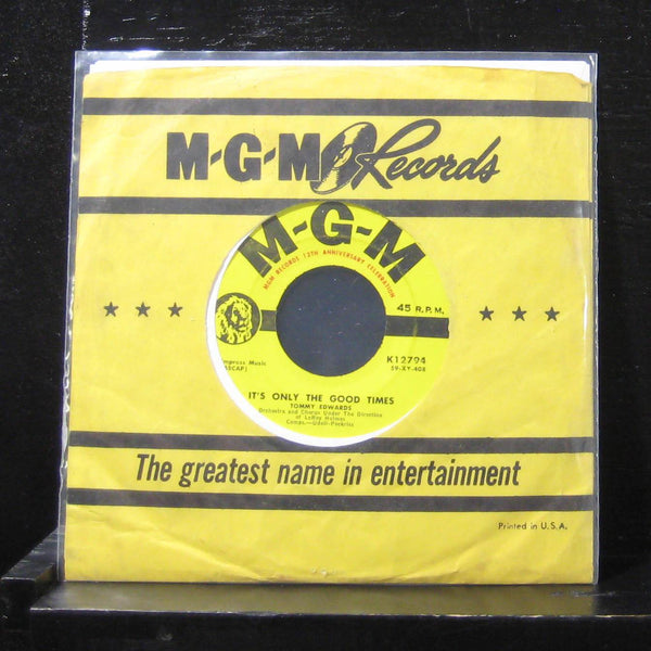 Tommy Edwards - My Melancholy Baby 7" VG+ K12794 Vinyl 45 MGM 1959 USA - Shuga Records