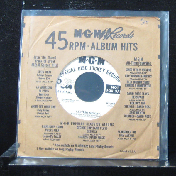 David Rose And His Orchestra - Calypso Melody 7" VG+ K12430 Vinyl 45 MGM Promo - Shuga Records