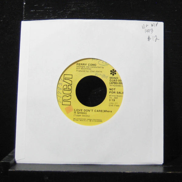 Perry Como - Love Don't Care (WhereIt Grows) 7" VG+ DJA0-0096 Vinyl 45 Promo - Shuga Records