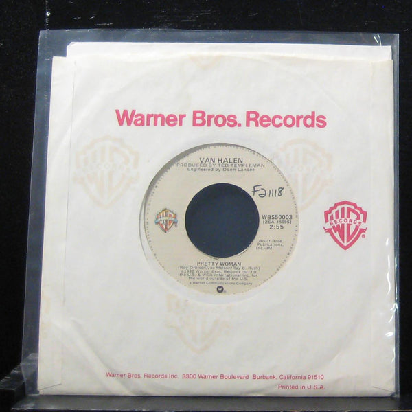 Van Halen - Pretty Woman / Happy Trails 7" VG+ WBS50003 Vinyl 45 1982 - Shuga Records