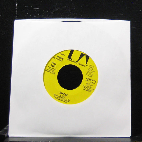 Paul Anka - Happier / Happier 7" VG+ UA-XW911-Y Vinyl 45 Promo United Artists - Shuga Records