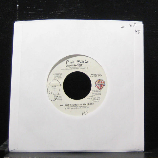 Eddie Rabbitt - You Put The Beat In My Heart 7" Mint- 7-29512 Vinyl 45 Promo - Shuga Records