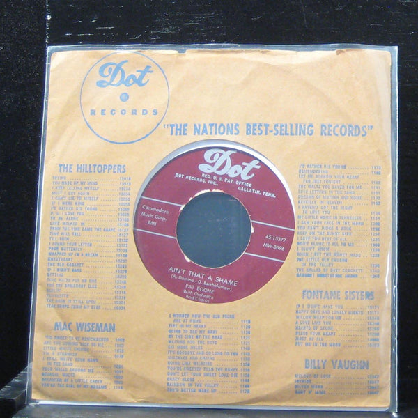 Pat Boone - Aint That A shame 7" VG+ 45-15377 Vinyl 45 Dot 1955 - Shuga Records