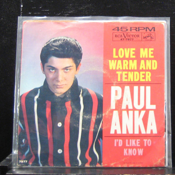 Paul Anka - Love Me Warm And Tender / I'd Like To Know 7" VG+ 47-7977 Vinyl 45 - Shuga Records
