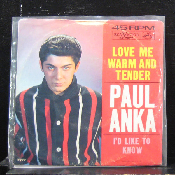 Paul Anka - Love Me Warm And Tender / I'd Like To Know 7" VG+ 47-7977 Vinyl 45 - Shuga Records