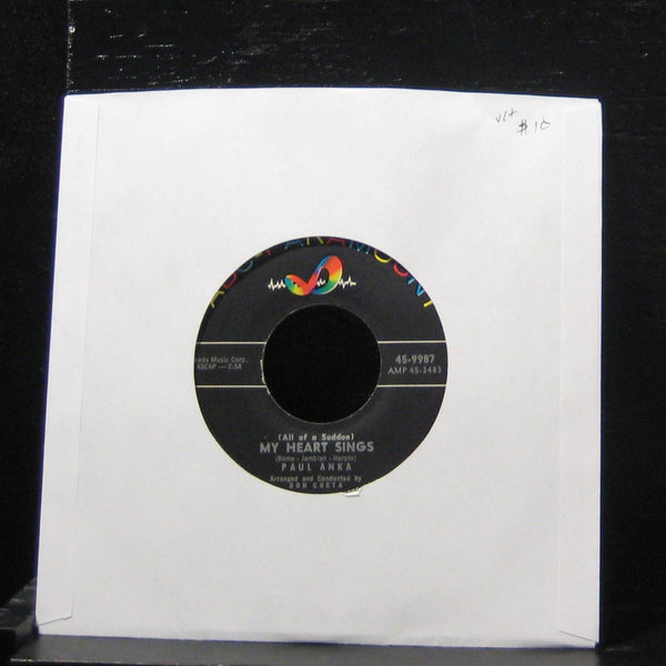 Paul Anka (All Of A Sudden) My Heart Sings / That's Love 7" VG+ 45-9987 Vinyl 45 - Shuga Records