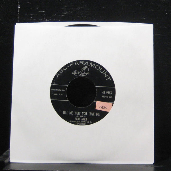 Paul Anka - I Love You, Baby / Tell Me That You Love Me 7" VG+ 45-9855 Vinyl 45 - Shuga Records