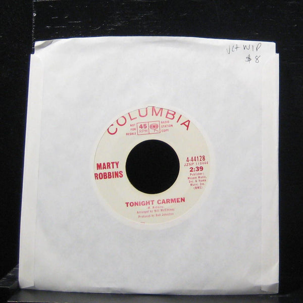 Marty Robbins - Tonight Carmen / Waiting In Reno 7" VG+ 4-44128 Vinyl 45 Promo - Shuga Records