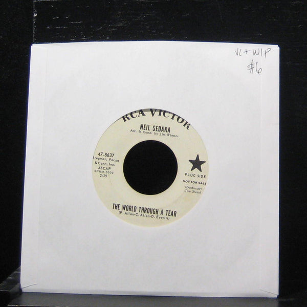 Neil Sedaka - The World Through A Tear 7" VG+ 47-8637 Vinyl 45 Promo RCA - Shuga Records
