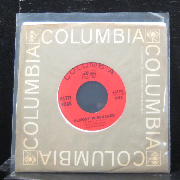 Patti Page - Almost Persuaded / It's The World Outside 7" VG+ 4-43794 Vinyl 45 - Shuga Records