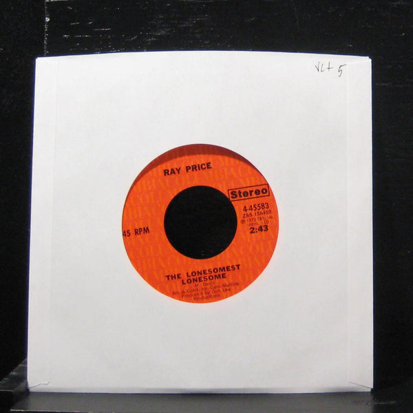 Ray Price The Lonesomest Lonesome 7" VG+ 4-45583 Vinyl 45 Columbia - Shuga Records