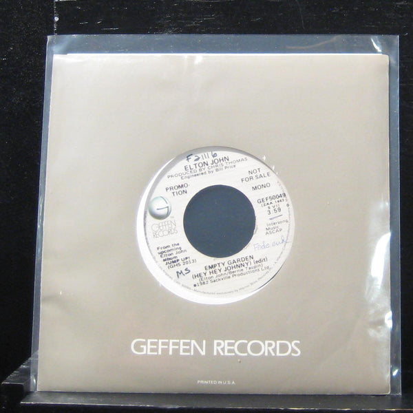 Elton John - Empty Garden (Hey Hey Johnny) 7" VG+ GEF50049 Vinyl 45 Promo - Shuga Records