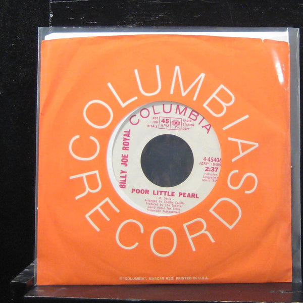 Billy Joe Royal - Poor Little Pearl 7" VG+ 4-45406 Vinyl 45 Promo Columbia - Shuga Records