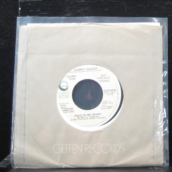 Sammy Hagar - Piece Of My Heart / Edit 7" VG+ GEF50059 Vinyl 45 Promo 1981 - Shuga Records