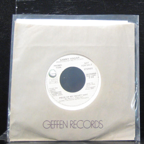 Sammy Hagar - Piece Of My Heart / Edit 7" VG+ GEF50059 Vinyl 45 Promo 1981 - Shuga Records