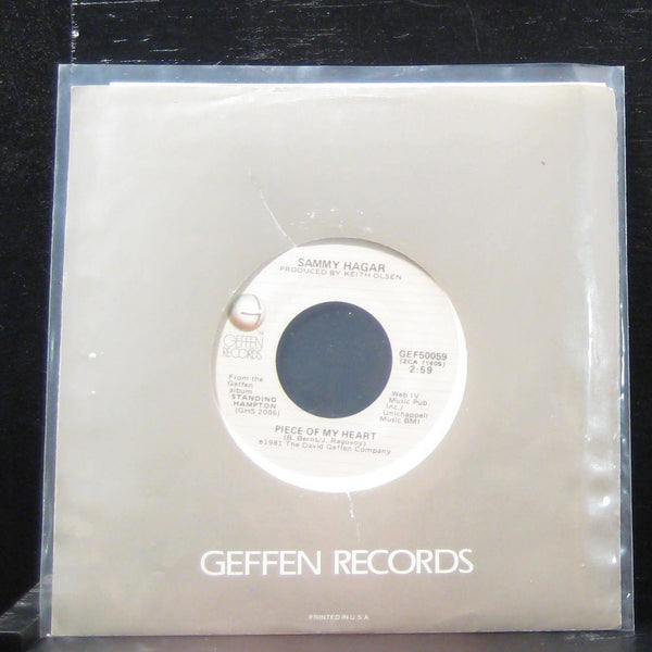 Sammy Hagar - Piece Of My Heart / Edit 7" VG+ GEF50059 Vinyl 45 Geffen - Shuga Records