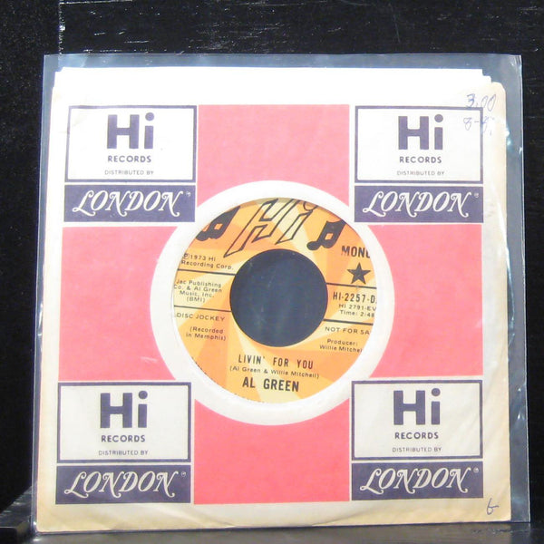 Al Green - Livin For You / Livin For You 7" VG+ Hi-2257-DJE Vinyl 45 Promo - Shuga Records