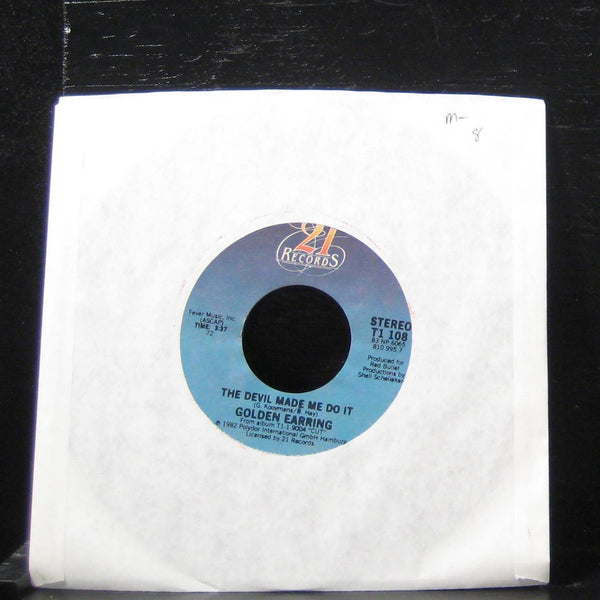 Golden Earring - The Devil Made Me Do It 7" Mint- T1 108 Vinyl 45 1982 - Shuga Records