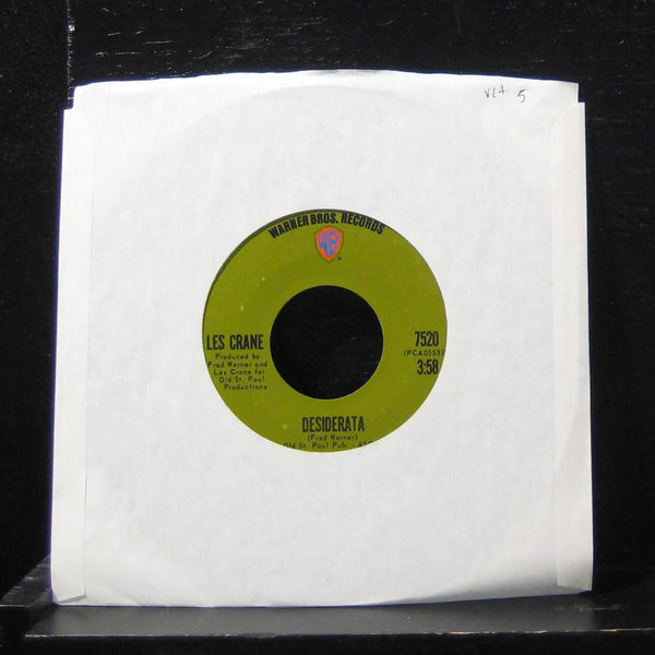 Les Crane - Desiderata / A Different Drummer 7" VG+ 7520 Vinyl 45 Warner Bros - Shuga Records