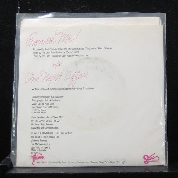The Cover Girls - Promise Me / One Night Affair 7" Mint- SF 1917 Vinyl 45 - Shuga Records