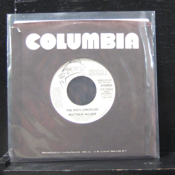 Matthew Wilder - The Kid's American 7" Mint- ZS4 04363Vinyl 45 Promo - Shuga Records